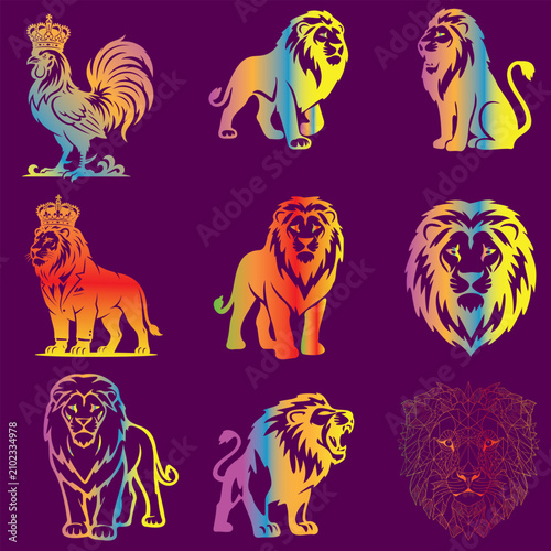 Canvas Print wild animals collection