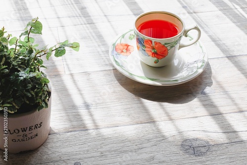 Photos Morning Tea by the Window in Soft Sunlight