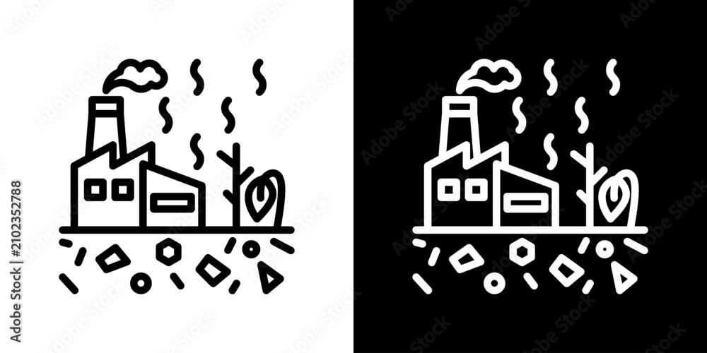 Fototapeta premium Environmental Degradation Icon Set Multiple Style Collection