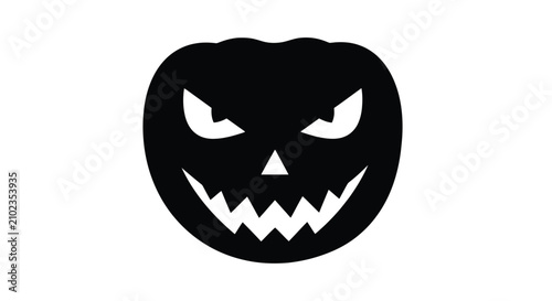Foto Menacing Halloween Pumpkin Face Illustration for Spooky Decorations