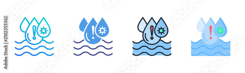 Картината върху платно Contamination Icon Set Multiple Style Collection