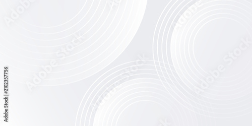 Obraz na plátne Modern white glowing geometric lines on gray background