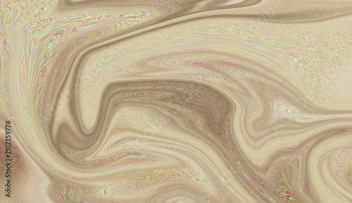 Tableau sur toile Warm Earthy Beige and Light Brown Liquid Marble Texture with Abstract Flowing Or