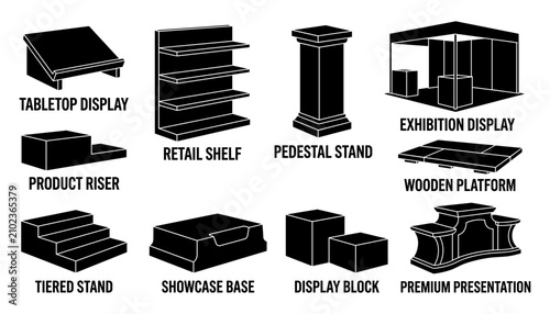 Bild auf Leinwand Display Stands and Platforms for Showcasing Products in Retail and Exhibitions F