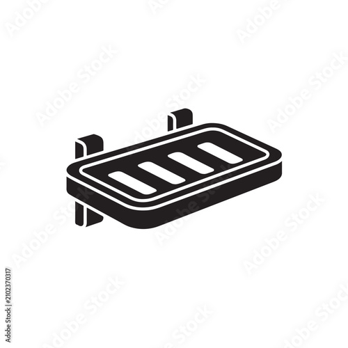 Soap dish glyph icon isolated on white background.