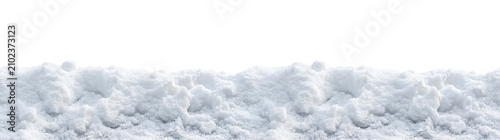 Textured white snow pile forming a natural winter border. suitable for seamless tiling and backgro