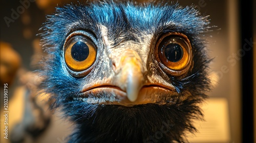 Closeup Portrait of an Emu Bird.