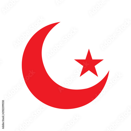 Canvastavla Crescent moon and star icon appears as a bold red graphic representing cultural identity and symbolic design