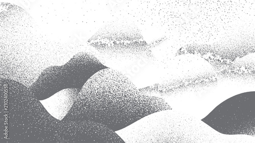 Abstract Black Halftone Vector Overlay with Soft Grunge Texture on Monochrome Background
