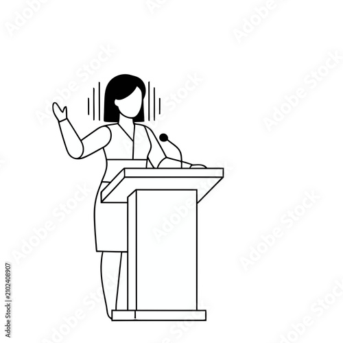 Woman speaking at a podium