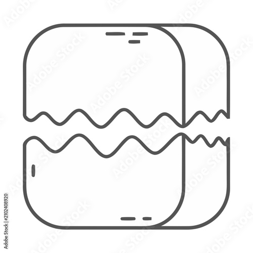 Abstract geometric shape with wavy line