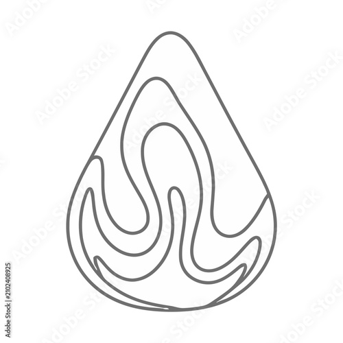Abstract organic shape with swirling lines