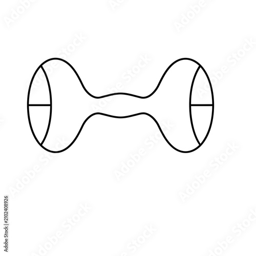 Abstract shape with curved lines and circles