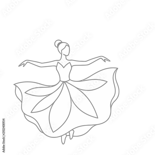 Ballerina in a flowing dress