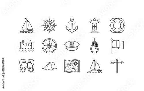 Картината върху платно Nautical travel and maritime navigation, sailing adventure, ocean exploration eq