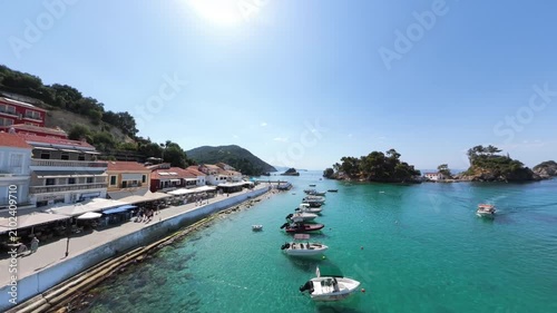 Parga resort town, mainland coastal town in Greece, Aerial view