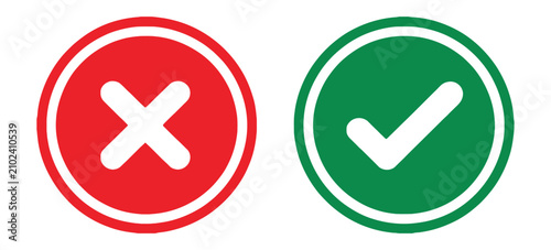 Foto Red circle with a white cross mark vector, cancel and close symbol, flat round b