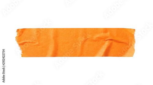 Single piece of orange masking tape isolated on a white background isolated on transparent background