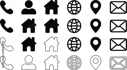 Contact and Communication Icon Collection Set