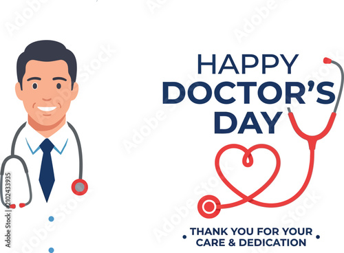 Happy doctor's day celebrating healthcare heroes on national doctor's day