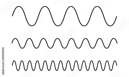 Konstfotografi Sinusoidal wave signal icon for analog frequency, oscillation, audio, radio communication, and ac waveform