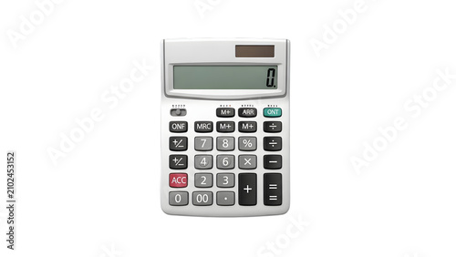 Modern electronic calculator for business and math isolated on transparent background