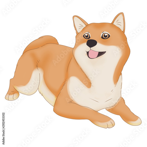 Fotografia Cute happy doge meme illustration suitable for social media, websites, and design projects featuring a lively shiba inu puppy
