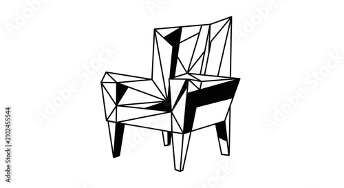 Modern geometric chair design abstract minimalist furniture