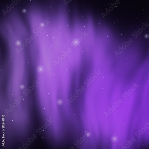 Cuadro en lienzo Purple Aurora Borealis with Stars