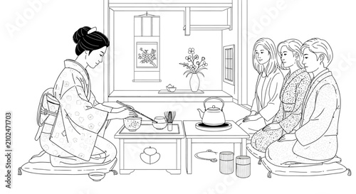 Traditional cultural ceremony with people participating in a serene setting