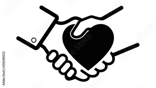 Tablou pe pânză Business Handshake Holding Heart Symbol