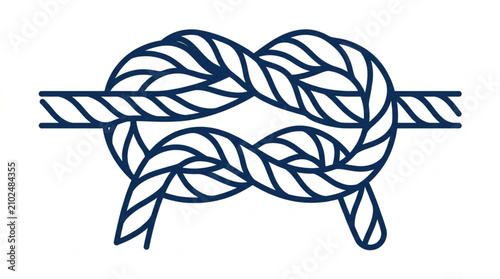 Foto Detailed illustration of a decorative rope knot design.