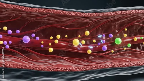 Dynamic Visualization of Sodium Ions and Electrolytes Flowing Through Blood Vessels Representing Electrolyte Balance and Medical Concepts in Realistic Anatomy