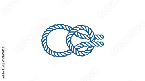 Bilde på lerret Detailed illustration of a rope knot on white background.