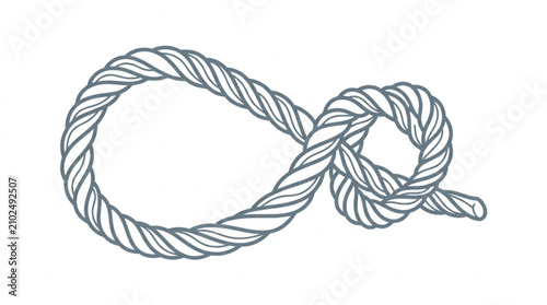 Fotografía Detailed illustration of a twisted rope knot loop.