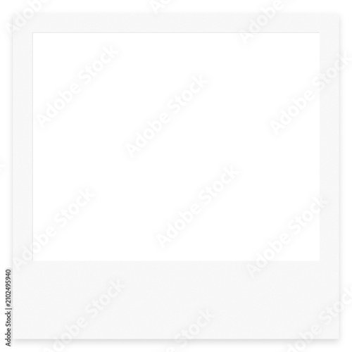 Blank white polaroid frame template for photo placement and design