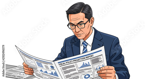 Φωτογραφία Asian Chief Economist Reading Fiscal Policy Projection Report
