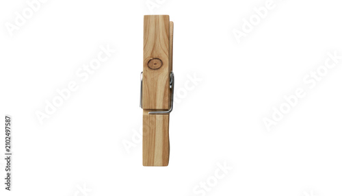 Rustic wooden clothespin macro photo, natural brown wood peg with spring, laundry clip detail for household drying isolated PNG with Transparent Background