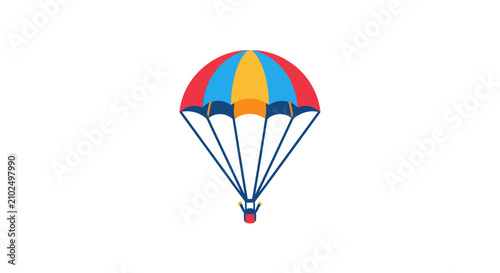 Obraz na plátne Colorful parachute descending for extreme sports