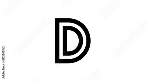 Modern abstract geometric symbol letter d logo design concept