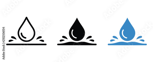 Foto Waterproof icon set vector illustration, water protection badges, water proof si