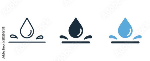 Bild auf Leinwand Waterproof icon set vector illustration, water protection badges, water proof si