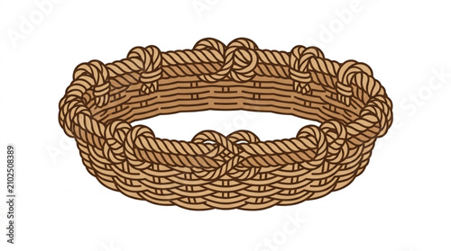 Tableau sur toile Intricate Braided Rope Circular Wreath Design.