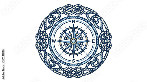 Canvastavla Intricate Celtic Compass Rose Design with Knotwork.