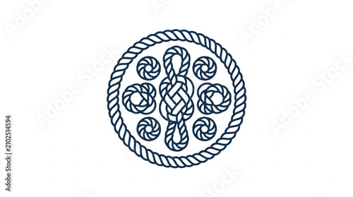 Slika na platnu Intricate Celtic Knot Design with Circular Border Pattern.