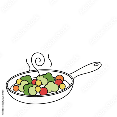 Vegetables in a Frying Pan
