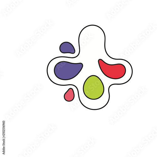 Abstract blob shapes with colorful elements