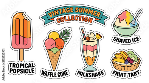 Tableau sur toile Collection of vintage summer desserts and treats.