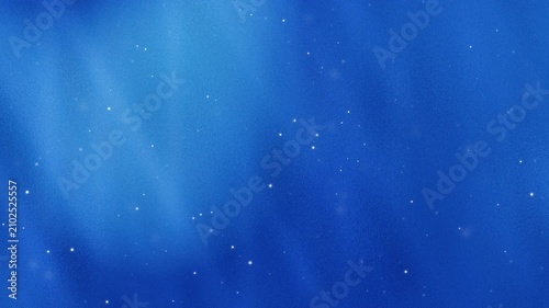 Elegant blue textured background with light leaks and floating particles