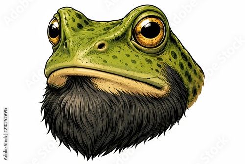 Rana con barba estilo cómic